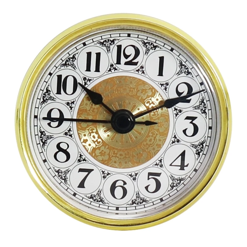 

Clock Craft 70mm Dial Roman Numeral Insert Movement with Golden for Home DIY Crafts Multifunctional