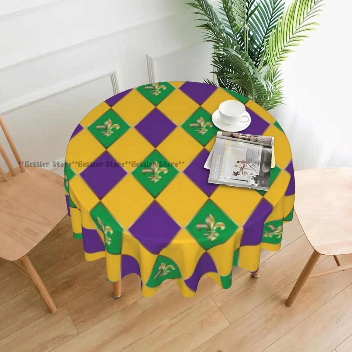 Round Tablecloth Mardi Gras Carnival Pattern Cover Washable Table Cloth for Tea Table
Round Tablecloth Mardi Gras Carnival Pattern Cover Washable Table Cloth for Tea Table