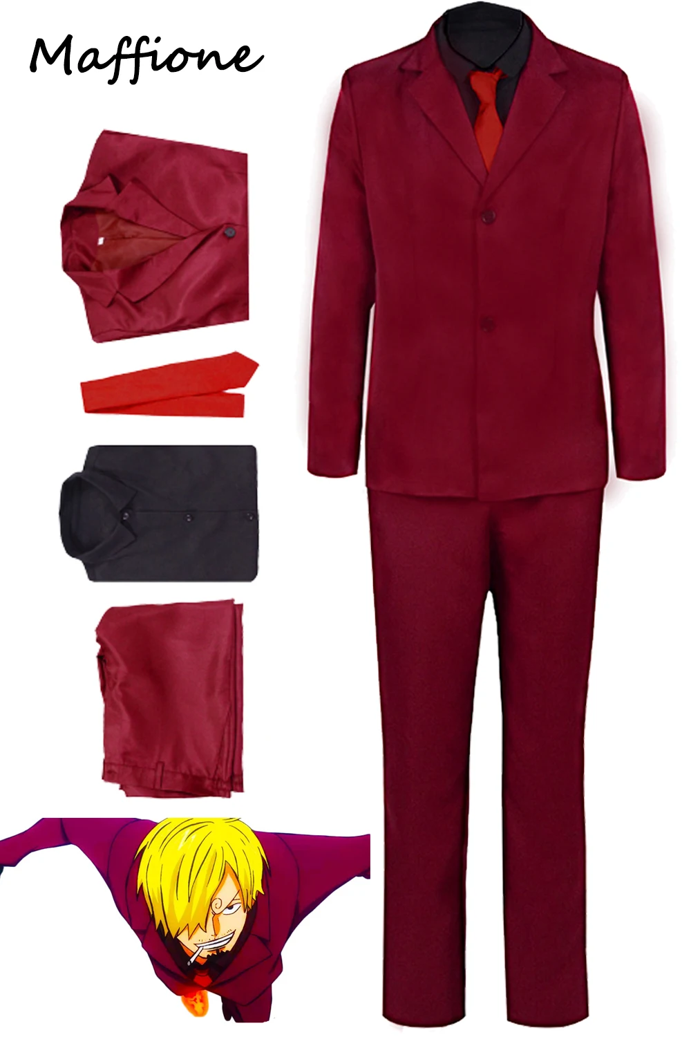 One Cosplay Piece Sanji Cosplay Anime Red Full Suit Outfits Costume Disguise Men Adult Male Halloween Roleplay Fantasy Clothes
One Cosplay Piece Sanji Cosplay Anime Red Full Suit Outfits Costume Disguise Men Adult Male Halloween Roleplay Fantasy Clothes