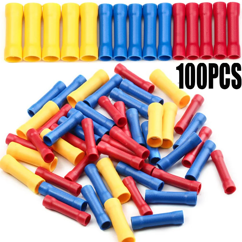 100Pcs Assortment Kit BV1.25 BV2.5 BV5.5 Insulated Crimp Terminals Connectors Seal Butt Electrical Wire Cable Crimping Terminal
100Pcs Assortment Kit BV1.25 BV2.5 BV5.5 Insulated Crimp Terminals Connectors Seal Butt Electrical Wire Cable Crimping Terminal
