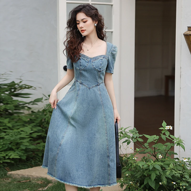 2023 Summer New Women's Large Denim Dress Vintage Fashion Style Patchwork Tassel Square Neck Short Sleeve Loose Free Shipping
2023 Summer New Women's Large Denim Dress Vintage Fashion Style Patchwork Tassel Square Neck Short Sleeve Loose Free Shipping