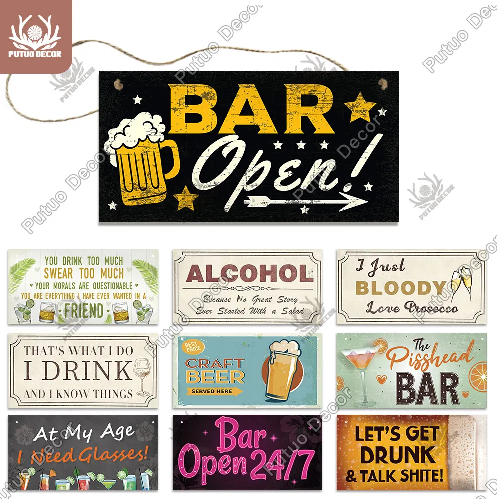 Putuo Decor Pub Funny Wooden Signs Gifts Plaque Wood In Bar Door Plate for Club Beach TIKI Bar Hanging Wall Art Decoration
Putuo Decor Pub Funny Wooden Signs Gifts Plaque Wood In Bar Door Plate for Club Beach TIKI Bar Hanging Wall Art Decoration