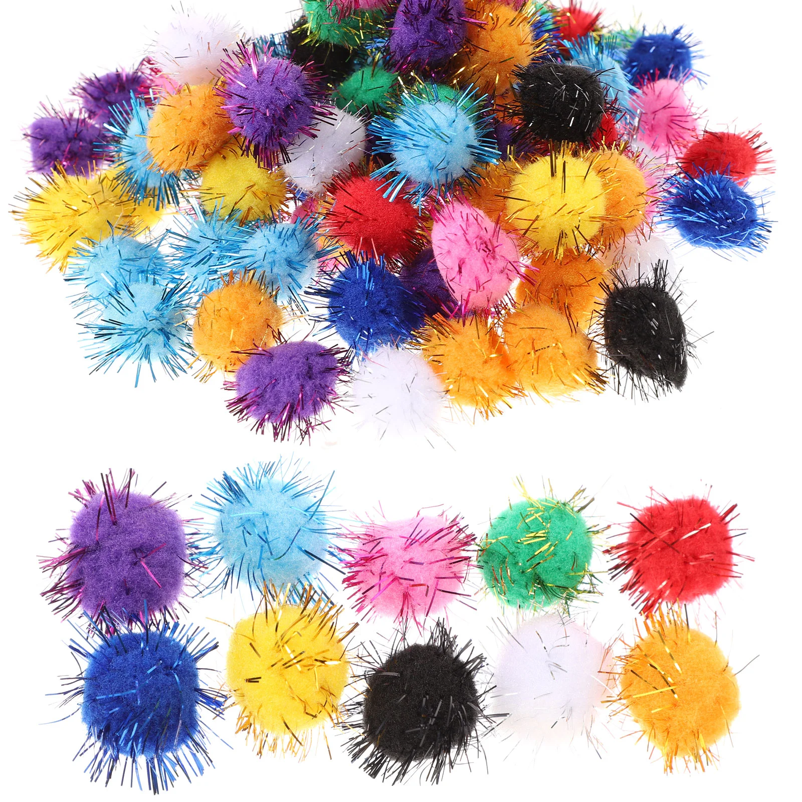 

20mm Cat Toys Assorted Pom Poms Fluffy Balls for DIY Creative Crafts Decorations (Mix Color)