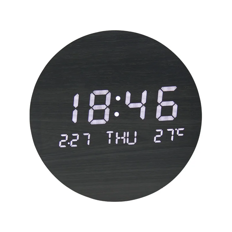 LED Wall Clock Wooden Showing Time Date Temperature Multi-function Display Silent Clock Bedroom Brief Wall Clock Art Wall Decor
LED Wall Clock Wooden Showing Time Date Temperature Multi-function Display Silent Clock Bedroom Brief Wall Clock Art Wall Decor