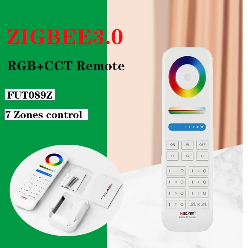 Miboxer FUT089Z Zigbee 3.0 RGB+CCT Controller wireless Remote 7 Zones Control Dimmer For Zigbee 3.0 series LED Lights
Miboxer FUT089Z Zigbee 3.0 RGB+CCT Controller wireless Remote 7 Zones Control Dimmer For Zigbee 3.0 series LED Lights