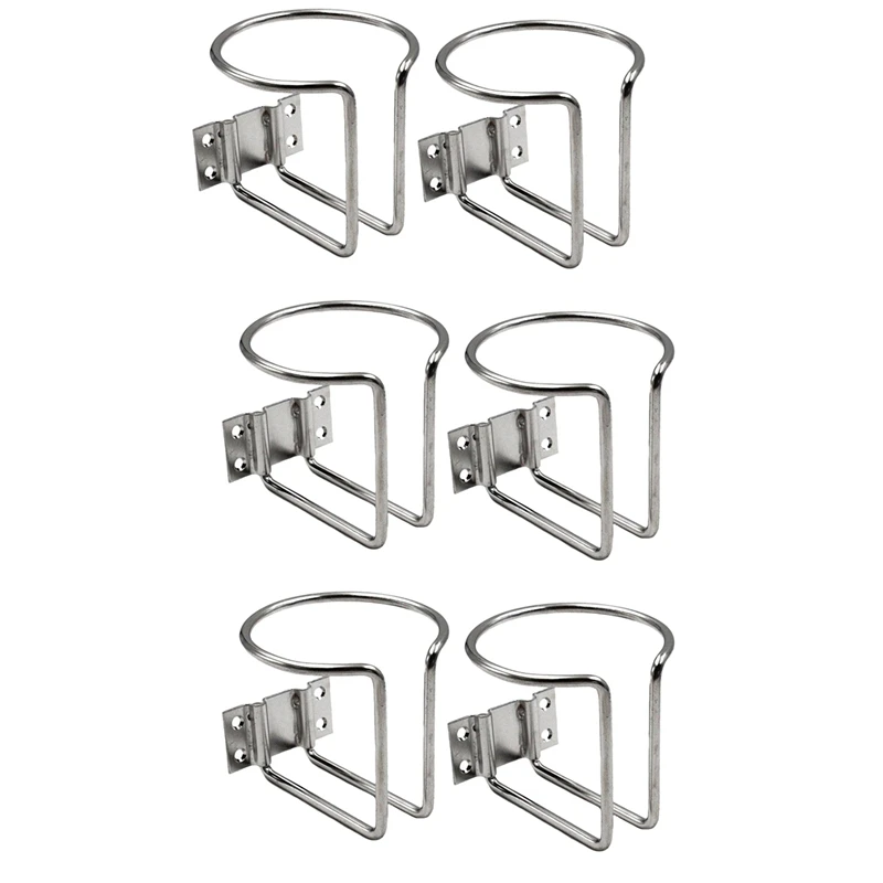 

6Pcs Stainless Steel Car Boat Ring Cup Drink Holder Bottle Stand For Marine Yacht Truck RV Camper