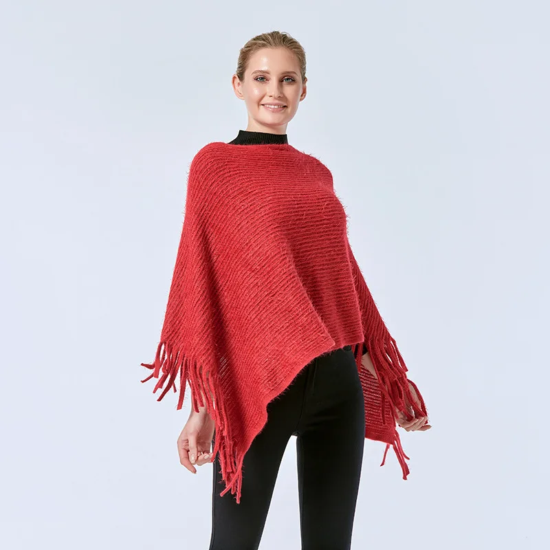 2022 Spring Autumn Shawl Women Cloak European American Elegant Solemn Coat Sweater Lady Poncho Capes Tassels Female Red 
2022 Spring Autumn Shawl Women Cloak European American Elegant Solemn Coat Sweater Lady Poncho Capes Tassels Female Red