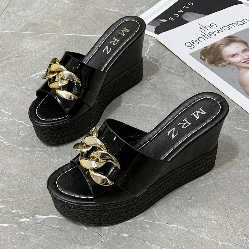 Platform Chain High Heels Slippers Women's Wedding Shoes Summer 2022 Casual White Black Slides Ladies Beach Pantuflas De Mujer
Platform Chain High Heels Slippers Women's Wedding Shoes Summer 2022 Casual White Black Slides Ladies Beach Pantuflas De Mujer