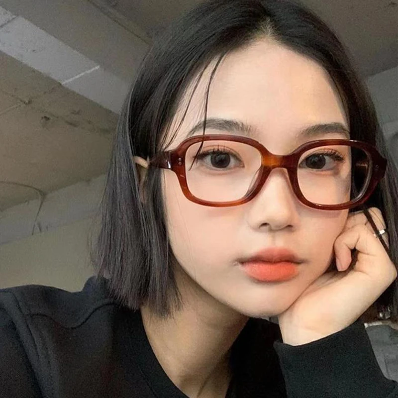 

Retro Square Frame Eyeglass Women Red Computer Reading Glasses Clear Blue Light Blocking Eyewears Vintage Decorative Goggles