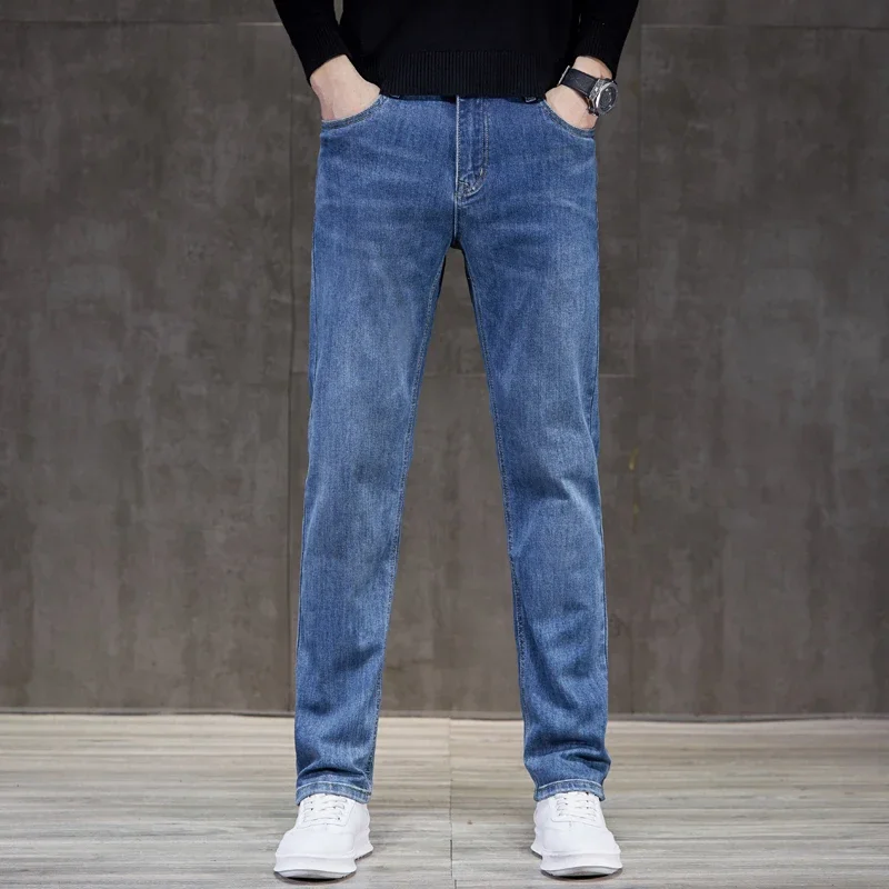 2023 New Mens Autumn Jeans Fashion Men Casual Slim Fit Straight Medium Stretch Feet Skinny Jeans Men Blue Hot Sell Male Trousers
2023 New Mens Autumn Jeans Fashion Men Casual Slim Fit Straight Medium Stretch Feet Skinny Jeans Men Blue Hot Sell Male Trousers