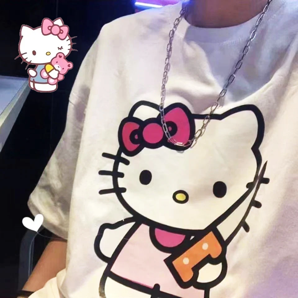 Anime Y2K Hello Kittys T-Shirt Kawaii Sanrio Cute Student Sweet Girls Half Sleeve Top Loose Soft Clothes Short Sleeve Gifts Toys
Anime Y2K Hello Kittys T-Shirt Kawaii Sanrio Cute Student Sweet Girls Half Sleeve Top Loose Soft Clothes Short Sleeve Gifts Toys
