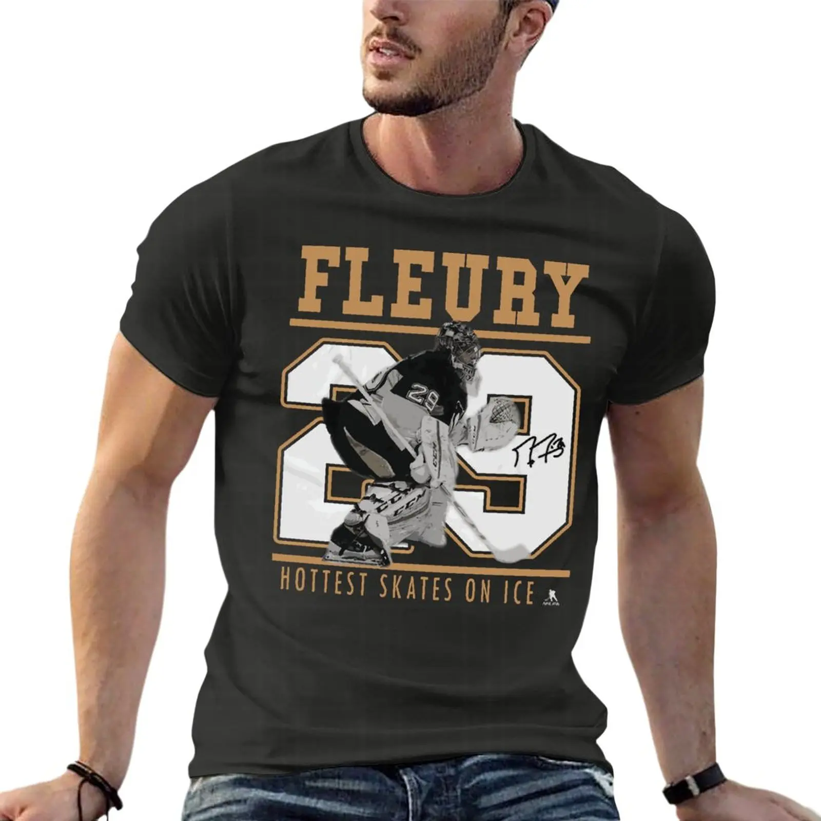 

Marc-Andre Fleury Las Vegas Knights Hockey Oversize T-Shirt Brand Men'S Clothes 100% Cotton Streetwear Large Size Top Tee