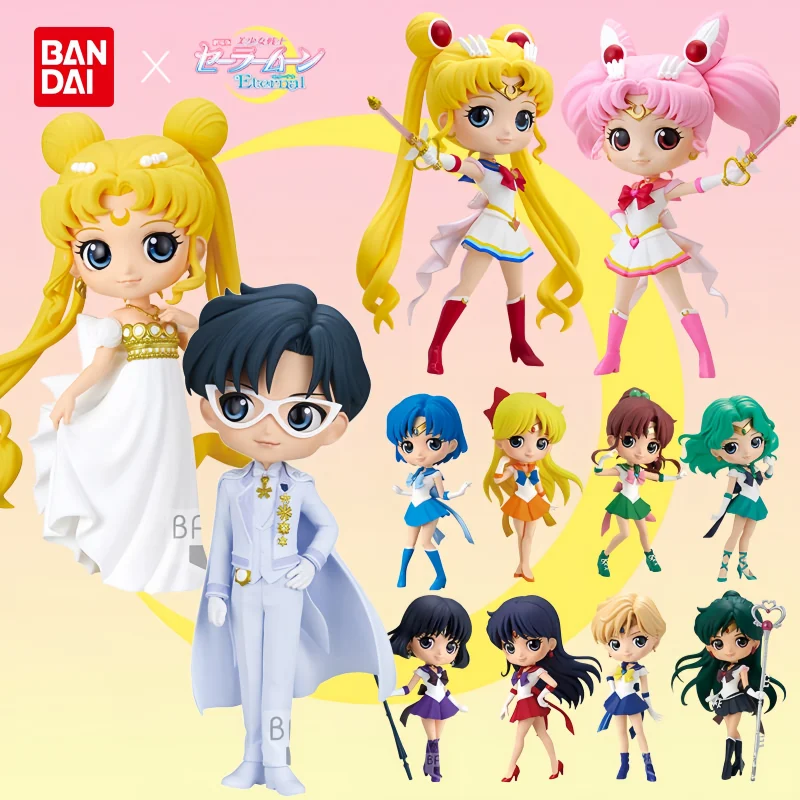 

Hot Bandai Figuarts Qposket Toys Sailor Moon Cosmos Tsukino Usagi Eternal Sailor Moon Anime Action Figures Model Collection Gift