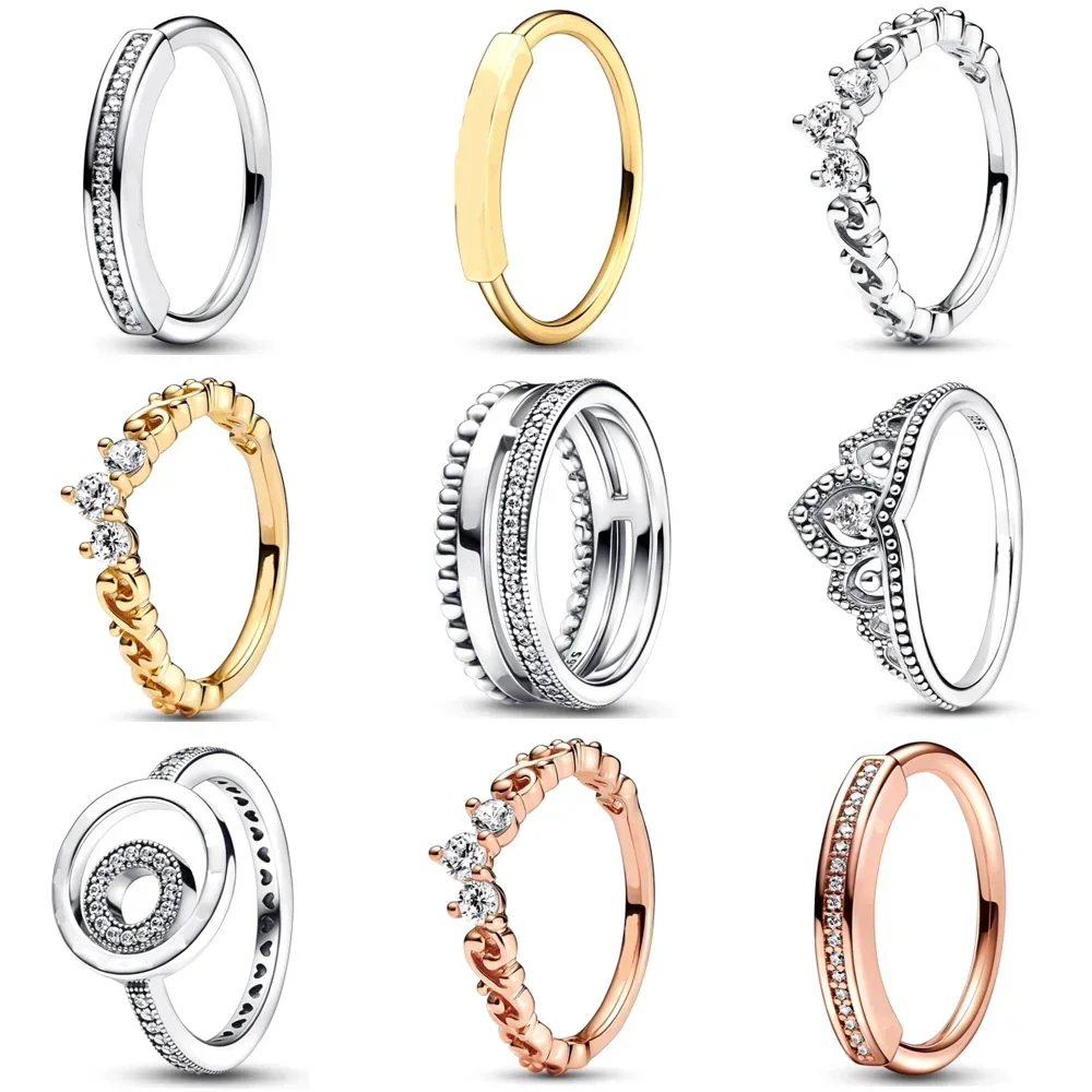 

2022 NEW 100% 925 Sterling Silver Autumn Collect Collection Signature I-D Ring Fit DIY Women Girl Fashion Original Jewelry Gift