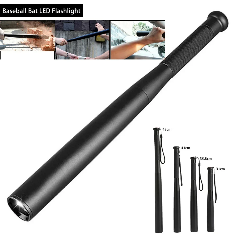 

Baseball Bat LED Flashlight Waterproof Super Bright Baton Aluminium Alloy Torch For Emergency Self Defense Anti Riot Equipment