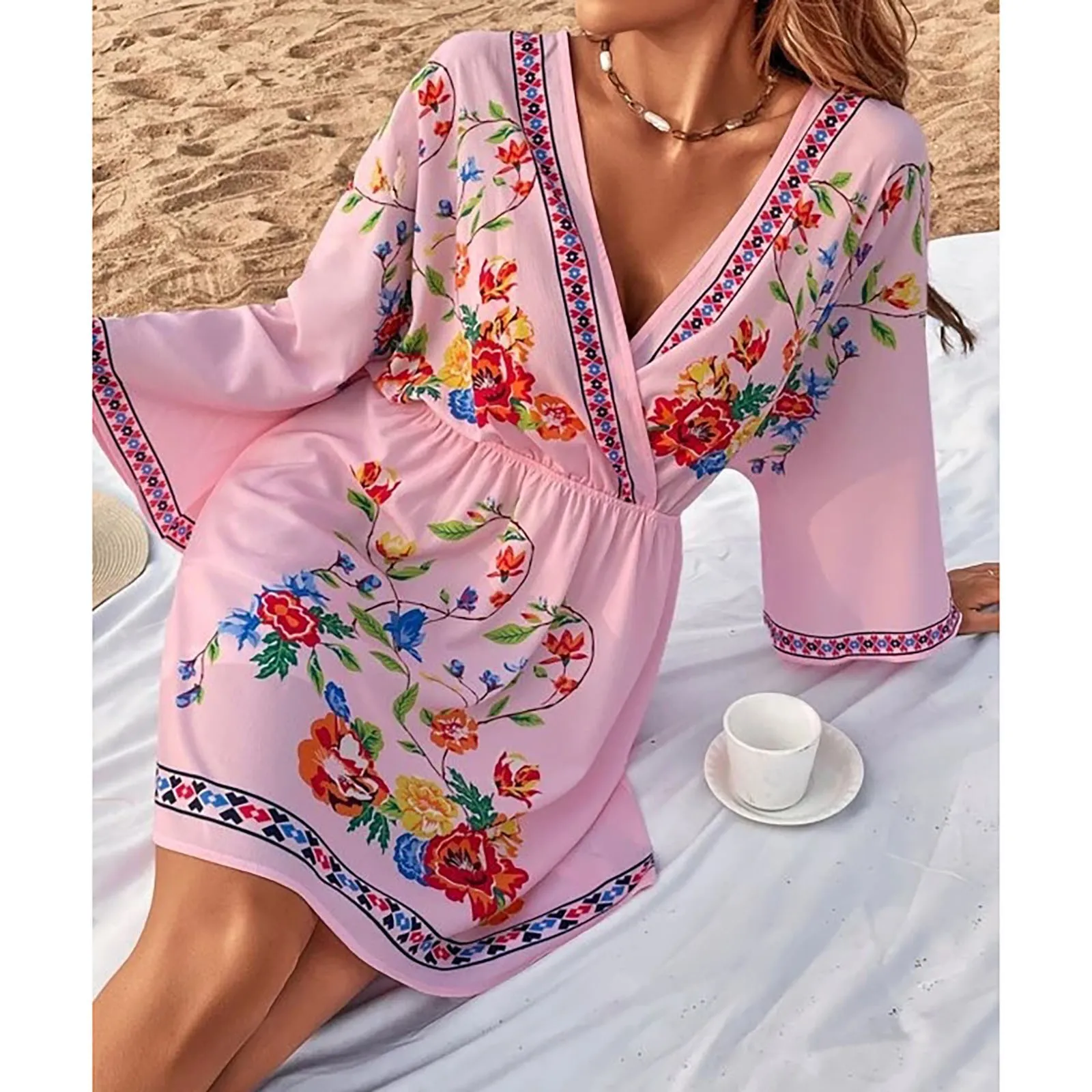 New Women's Mid-length Dress Spring Summer Loose Print Bohemian Chic Elegant Woman Dress V-neck Vintage Style Vacation Robe
New Women's Mid-length Dress Spring Summer Loose Print Bohemian Chic Elegant Woman Dress V-neck Vintage Style Vacation Robe