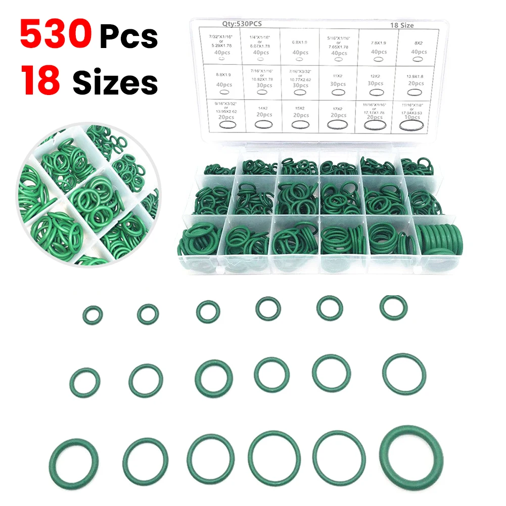 530Pcs Assorted Car HNBR A/C System R134a Air Conditioning Rubber O Ring Seals Car Accessories Car Air conditioning Installation
530Pcs Assorted Car HNBR A/C System R134a Air Conditioning Rubber O Ring Seals Car Accessories Car Air conditioning Installation