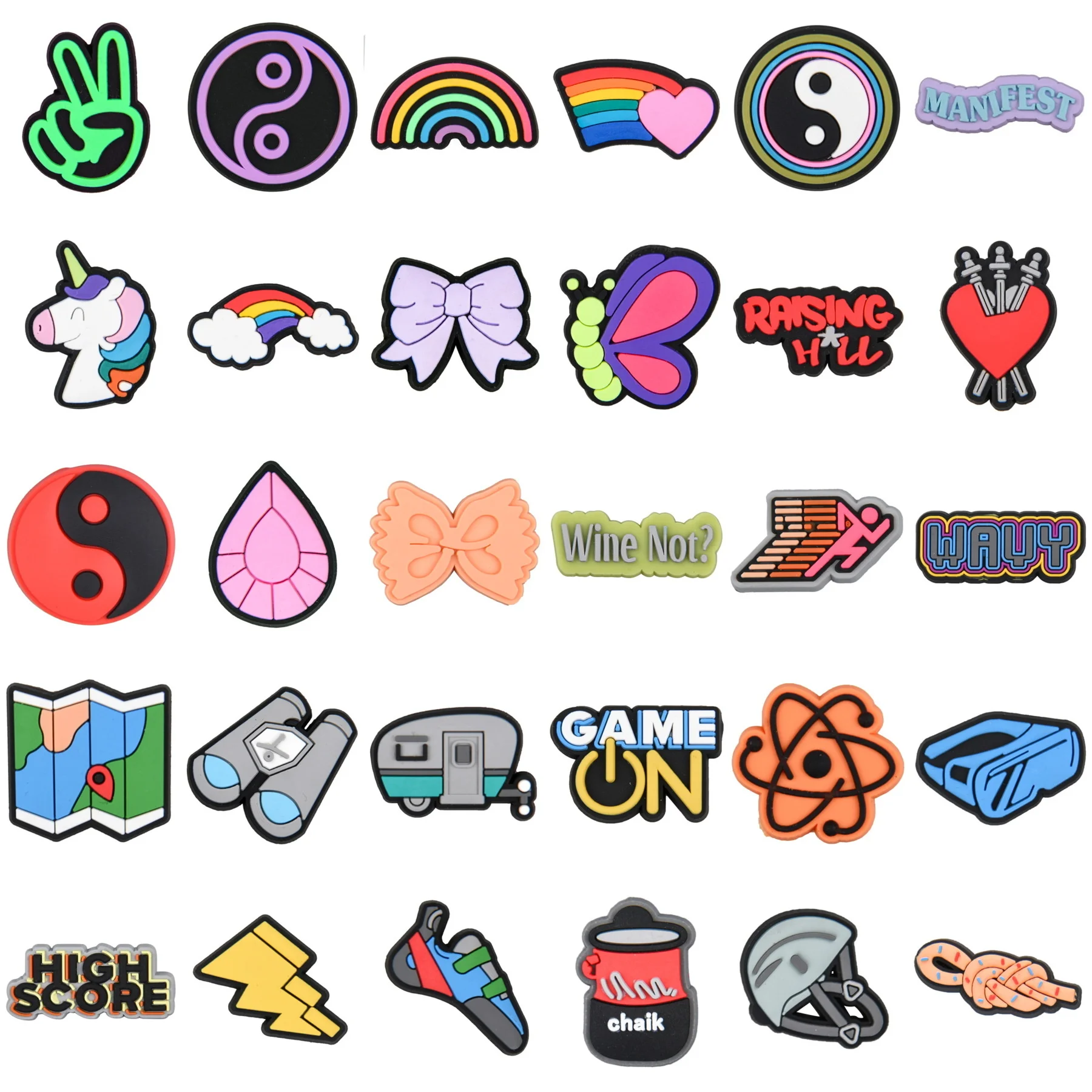 Hot Sale Rainbow Lovely Kid's Shoe Charms Boys Girls Cute Shoe Decorations Eight Trigrams Bracelet Accessories Colorful Letter
Hot Sale Rainbow Lovely Kid's Shoe Charms Boys Girls Cute Shoe Decorations Eight Trigrams Bracelet Accessories Colorful Letter