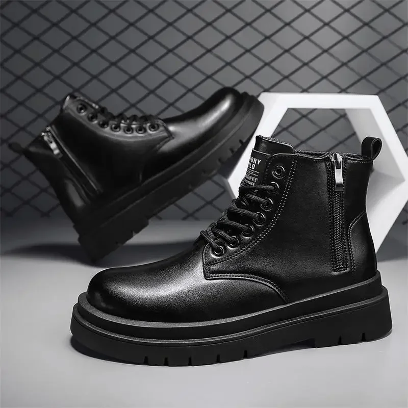 Мужские кожаные туфли на высоком каблуке, повседневные спортивные туфли на высоком каблуке для шеф-повара, Новинка осени 2023 
Мужские кожаные туфли на высоком каблуке, повседневные спортивные туфли на высоком каблуке для шеф-повара, Новинка осени 2023