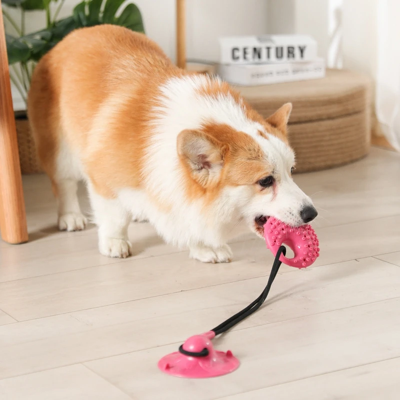 

Dog Toys Suction Cup Tug Interactive Bite Resist Tooth Cleaning Dog Ball for Medium Large Dogs TPR Ball Games Pet Supplies