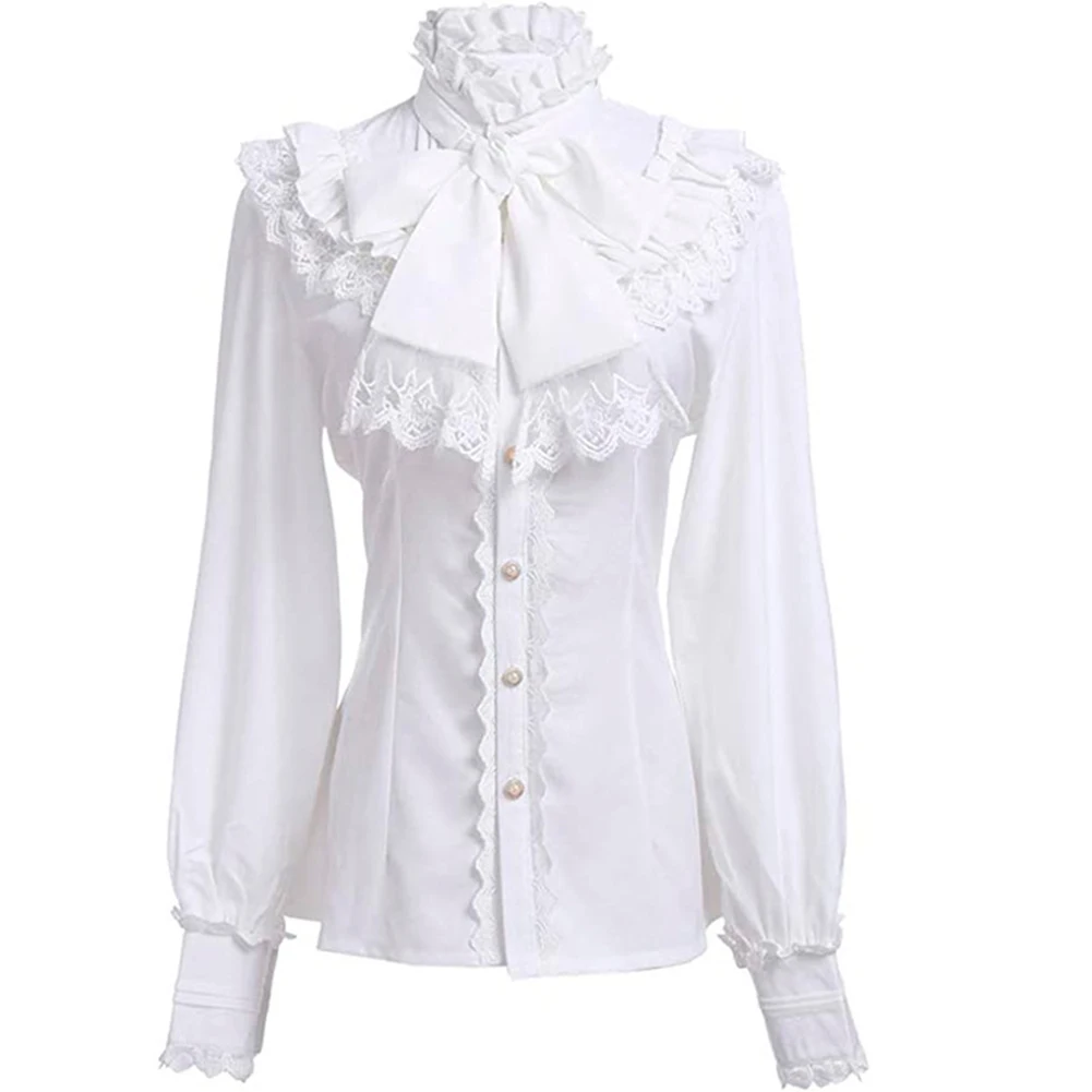 Fashion Lace Women Shirts Victorian Blouse Gothic Lolita Shirt Vintage Long Sleeve Lotus Ruffle With Bow Women Casual Tops
Fashion Lace Women Shirts Victorian Blouse Gothic Lolita Shirt Vintage Long Sleeve Lotus Ruffle With Bow Women Casual Tops