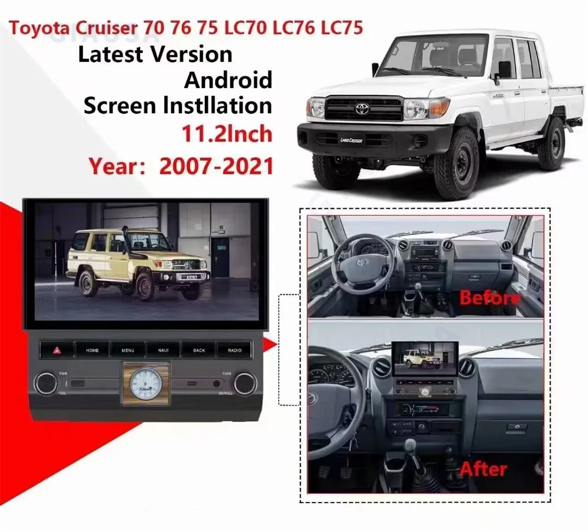 Android 12 Multimedia Player For Toyota Land Cruiser LC76 LC70 LC75 GPS Auto Stereo Car Radio Head Unit Car Accessories Carplay
Android 12 Multimedia Player For Toyota Land Cruiser LC76 LC70 LC75 GPS Auto Stereo Car Radio Head Unit Car Accessories Carplay