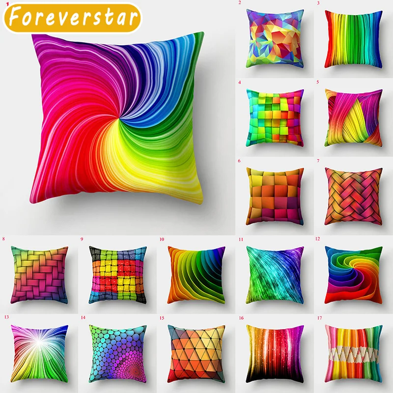 Rainbow Pillowcase Colorful Geometric Cushion Cover Home Fall Decor For Car Sofa Throw Pillow Case Funda Cojín Cojines 45x45cm
Rainbow Pillowcase Colorful Geometric Cushion Cover Home Fall Decor For Car Sofa Throw Pillow Case Funda Cojín Cojines 45x45cm