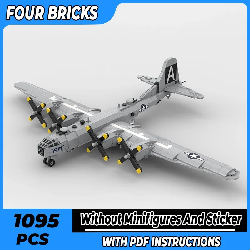 

Moc Building Bricks Military Fighter Model 1:72 B-29 Superfortres Technology Modular Blocks Gift Christmas Toys DIY Set Assembly