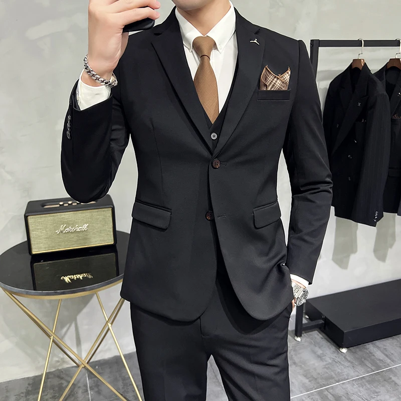 2023 Fashion New Men's Leisure Boutique Business Solid Color Slim Wedding Suit / Men's Striped 3 Pcs Blazers Jacket Pants Vest
2023 Fashion New Men's Leisure Boutique Business Solid Color Slim Wedding Suit / Men's Striped 3 Pcs Blazers Jacket Pants Vest