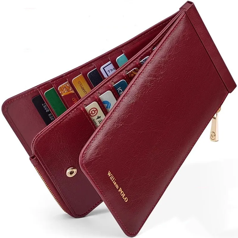 WILLIAMPOLO Genuine Leather RFID Card Pack Long Large Capacity Womens Wallet Credit Card Holder Purse Business Wallets for Women
WILLIAMPOLO Genuine Leather RFID Card Pack Long Large Capacity Womens Wallet Credit Card Holder Purse Business Wallets for Women