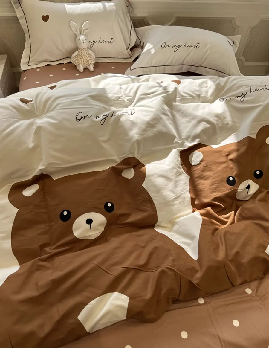 Cute cartoon bear brown bedding set teen,twin full queen king lovely warm cotton home textile bed sheet pillow case quilt cover
Cute cartoon bear brown bedding set teen,twin full queen king lovely warm cotton home textile bed sheet pillow case quilt cover