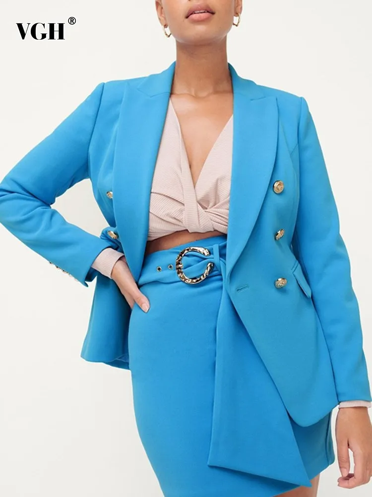VGH solid spliced pockets casual blazers for women notched collar long sleeve patchwork double breasted loose blazer female new
VGH solid spliced pockets casual blazers for women notched collar long sleeve patchwork double breasted loose blazer female new