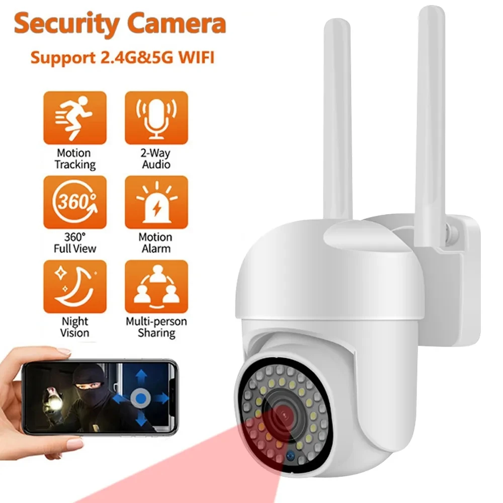 WIFI IP Camera 2.4G+5G 1080P Surveillance Camera 2MP Full Color HD Web Camera Auto Tracking Outdoor Home Security Monitor Cam
WIFI IP Camera 2.4G+5G 1080P Surveillance Camera 2MP Full Color HD Web Camera Auto Tracking Outdoor Home Security Monitor Cam