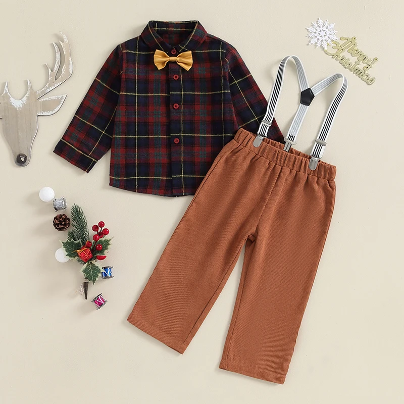 Toddler Kids Baby Boy Gentleman Outfits Plaid Print Shirt Suspender Pants Bow Tie Fall Winter Dress Clothes Sets
Toddler Kids Baby Boy Gentleman Outfits Plaid Print Shirt Suspender Pants Bow Tie Fall Winter Dress Clothes Sets