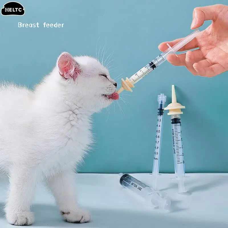 

Newborn Pet Feeding Nipple For Dog Cat Hamster Feeding Pacifier For Medicine Feeding Pets Oral Syringe With Silicone Nipple