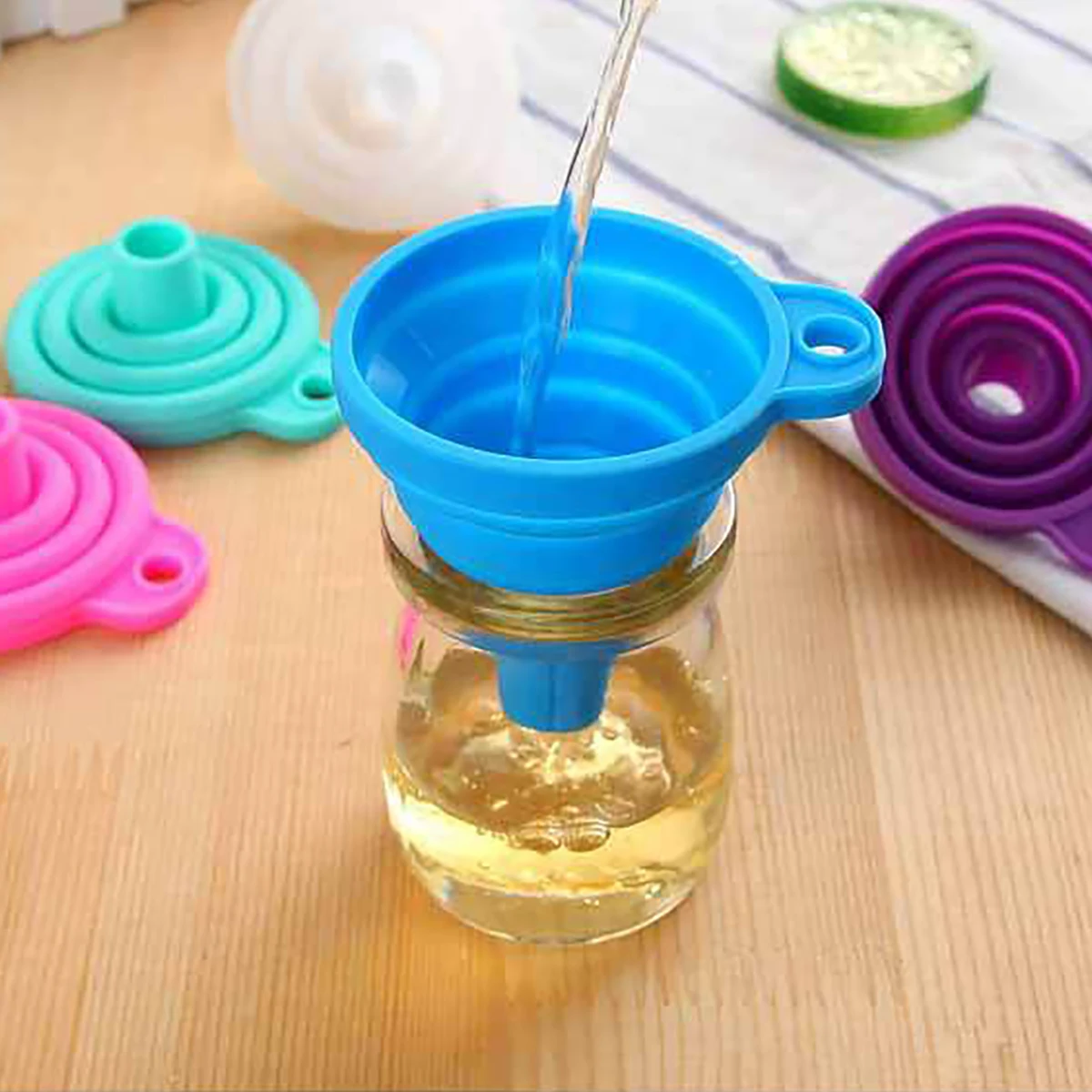 

Mini Silicone Telescopic Foldable Oil Funnel Kitchen Products Materials Fashionable Utensils Useful Accessories Helpers