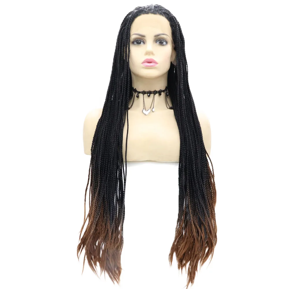 Black Brown Two Tone Hairs Synthetic Lace Front Wig 24 Inches Long Braid Hairstyle Heat Resistant Fiber Hair For Women
Black Brown Two Tone Hairs Synthetic Lace Front Wig 24 Inches Long Braid Hairstyle Heat Resistant Fiber Hair For Women