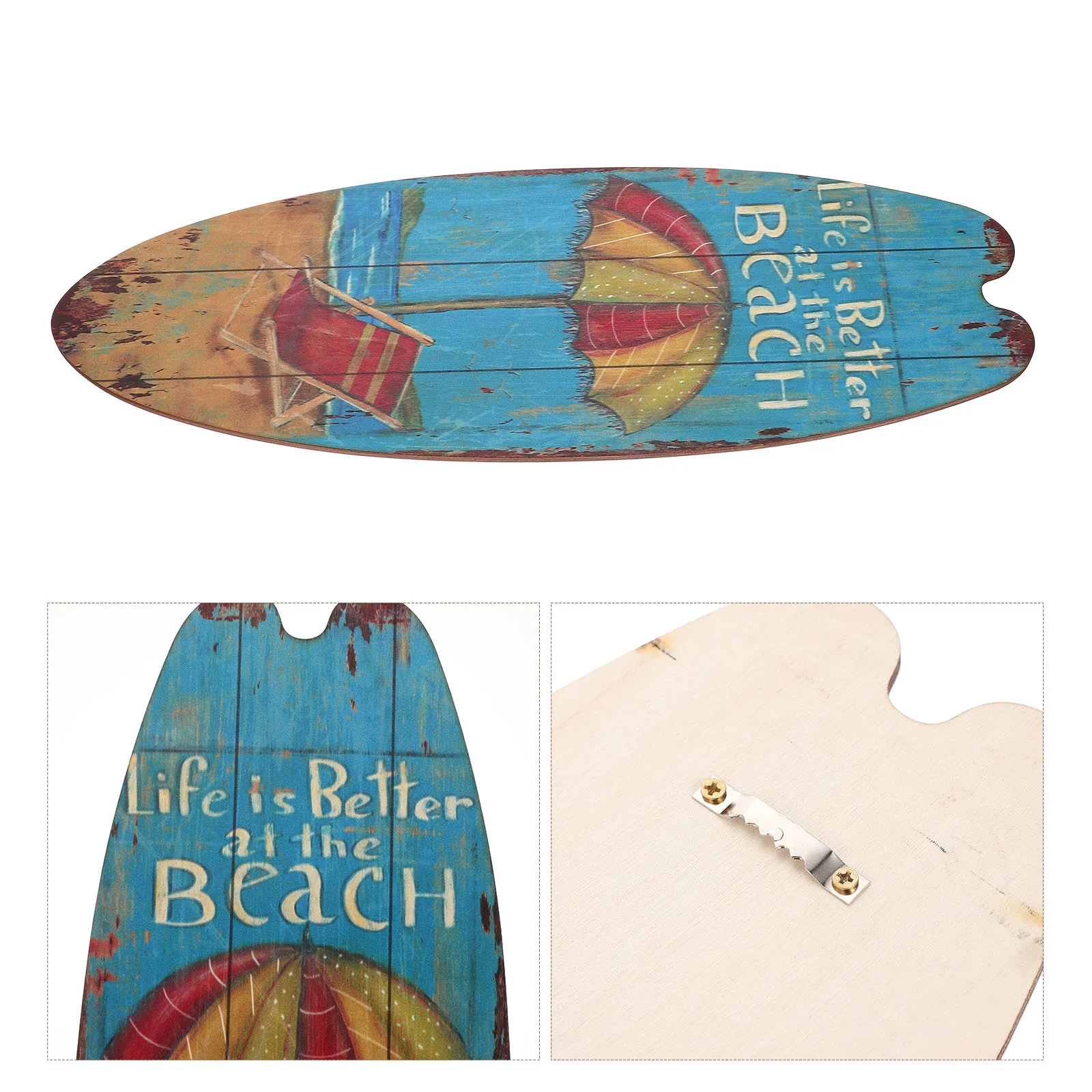 

Surfboard Sign Wall Decor Beach Wooden Hanging Plaque Decoration Wood Signs Summer Surf Board Decorations Coastal Nautical Party
