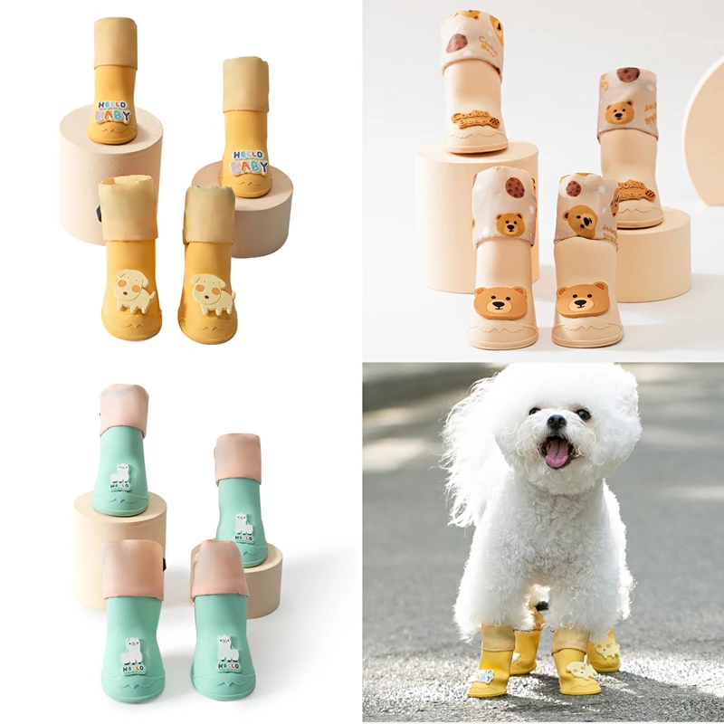 4 pieces of pet dog cartoon waterproof rain shoes, anti slip puppy shoes suitable for small medium-sized dogs to run recklessly
4 pieces of pet dog cartoon waterproof rain shoes, anti slip puppy shoes suitable for small medium-sized dogs to run recklessly