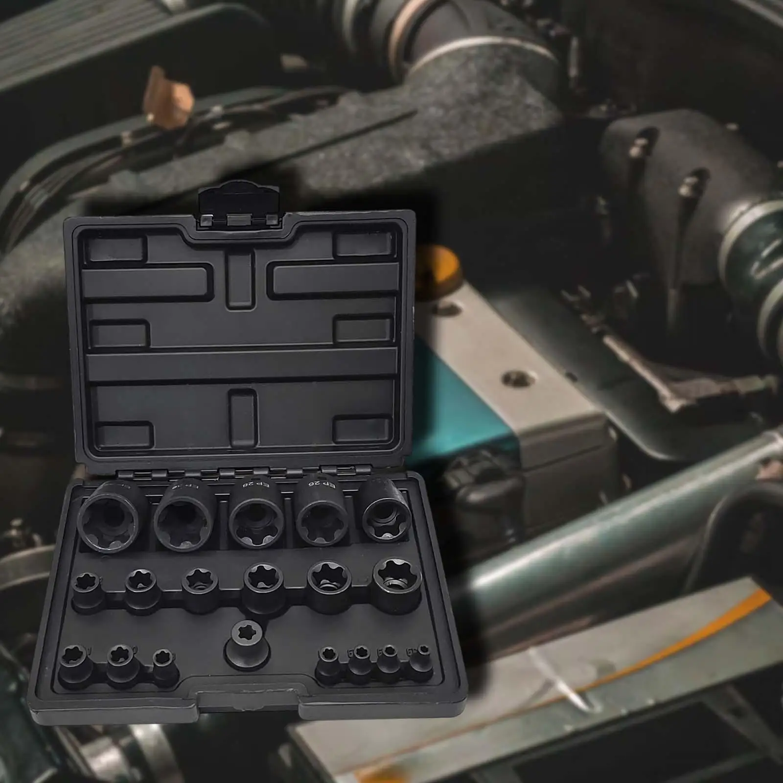 19x Professional EP Socket Set EP4-Ep32 1/2'' 3/8'' 1/4'' Drive Durable 6 Point Car Maintenance Tool
19x Professional EP Socket Set EP4-Ep32 1/2'' 3/8'' 1/4'' Drive Durable 6 Point Car Maintenance Tool