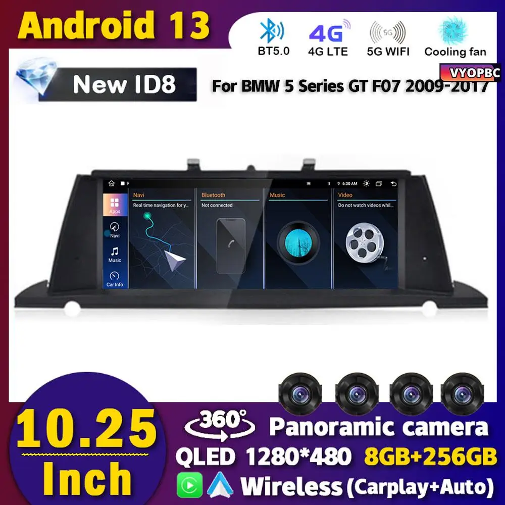 Автомагнитола ID8 на Android 13 для BMW, мультимедийный проигрыватель с экраном 10,25 дюйма, Wi-Fi и 4G для BMW 5 Series GT F07 2009-2017
Автомагнитола ID8 на Android 13 для BMW, мультимедийный проигрыватель с экраном 10,25 дюйма, Wi-Fi и 4G для BMW 5 Series GT F07 2009-2017