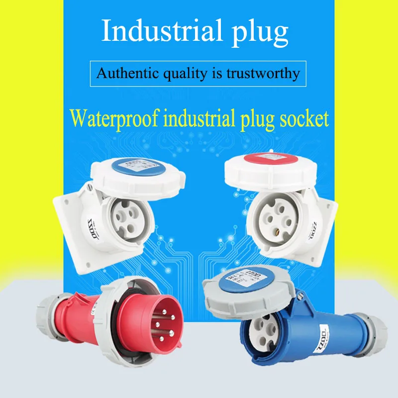 

16A 32A Waterproof IP67 Lndustrial Explosion-proof Aviation Plug Docking Socket Connector Three-phase Electric 3P 4-core 5-hole