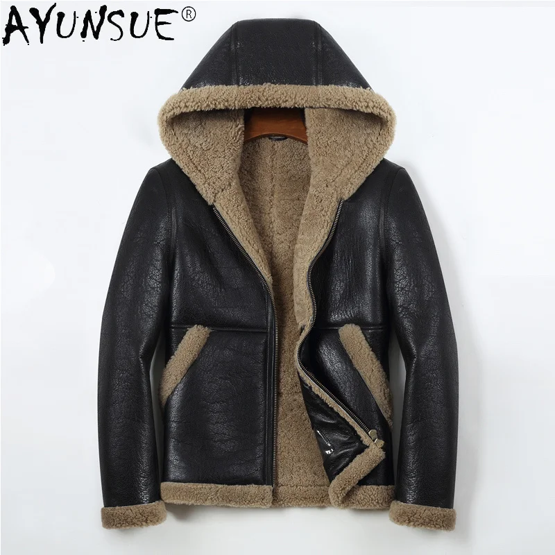 Fur Coat Genuine Sheepskin Leather Jacket Men Motorcycle Clothes Winter Male Hooded Men's Jackets Jaqueta LXR525
Fur Coat Genuine Sheepskin Leather Jacket Men Motorcycle Clothes Winter Male Hooded Men's Jackets Jaqueta LXR525