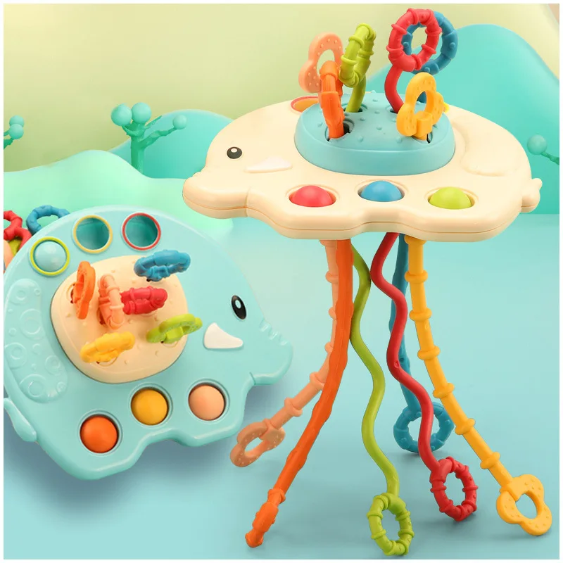 Montessori Toys Silicone Pull String Sensory Toys Baby Activity Motor Skills Development Educational Toy for Babies 1 2 3 Years
Montessori Toys Silicone Pull String Sensory Toys Baby Activity Motor Skills Development Educational Toy for Babies 1 2 3 Years