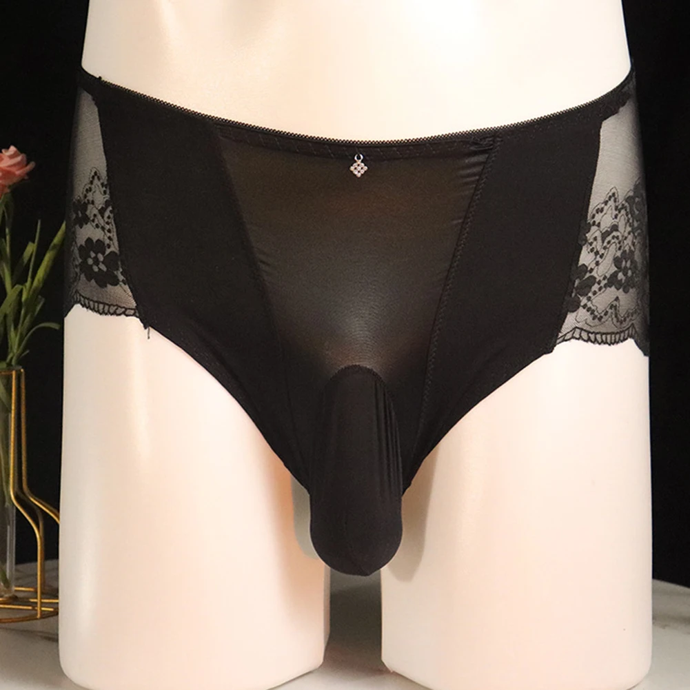 Men Sexy Sissy Briefs Lace Mesh Lingerie Bugle Pouch Panties Ultra-thin Elasticity Thong Gay Man Solid Bikini Underwear
Men Sexy Sissy Briefs Lace Mesh Lingerie Bugle Pouch Panties Ultra-thin Elasticity Thong Gay Man Solid Bikini Underwear