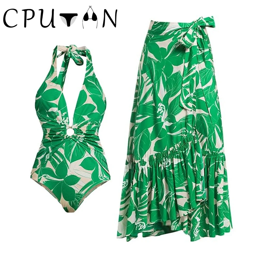 CPUTAN 2023 Sexy Halter Bikini Set One Piece Swimwear Women Deep V Print Brazilian Swimsuit Skirt Beach Biquini Bath Suit Dress
CPUTAN 2023 Sexy Halter Bikini Set One Piece Swimwear Women Deep V Print Brazilian Swimsuit Skirt Beach Biquini Bath Suit Dress