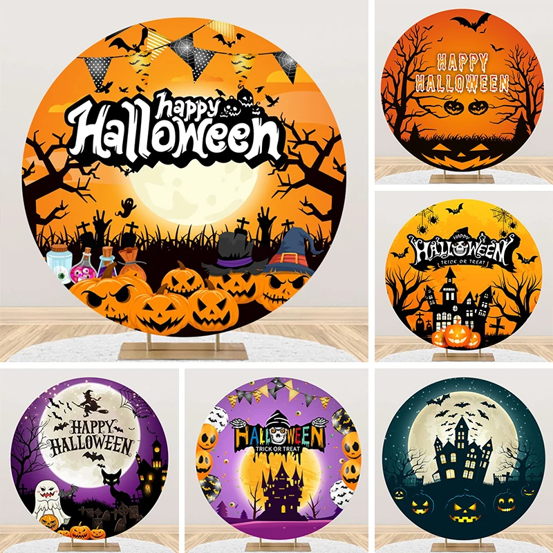 Halloween Party Round Backdrop Cover Pumpkins Black Cat Charm Witch Castle Tablecloth Circle Fabric Photography Background Decor
Halloween Party Round Backdrop Cover Pumpkins Black Cat Charm Witch Castle Tablecloth Circle Fabric Photography Background Decor