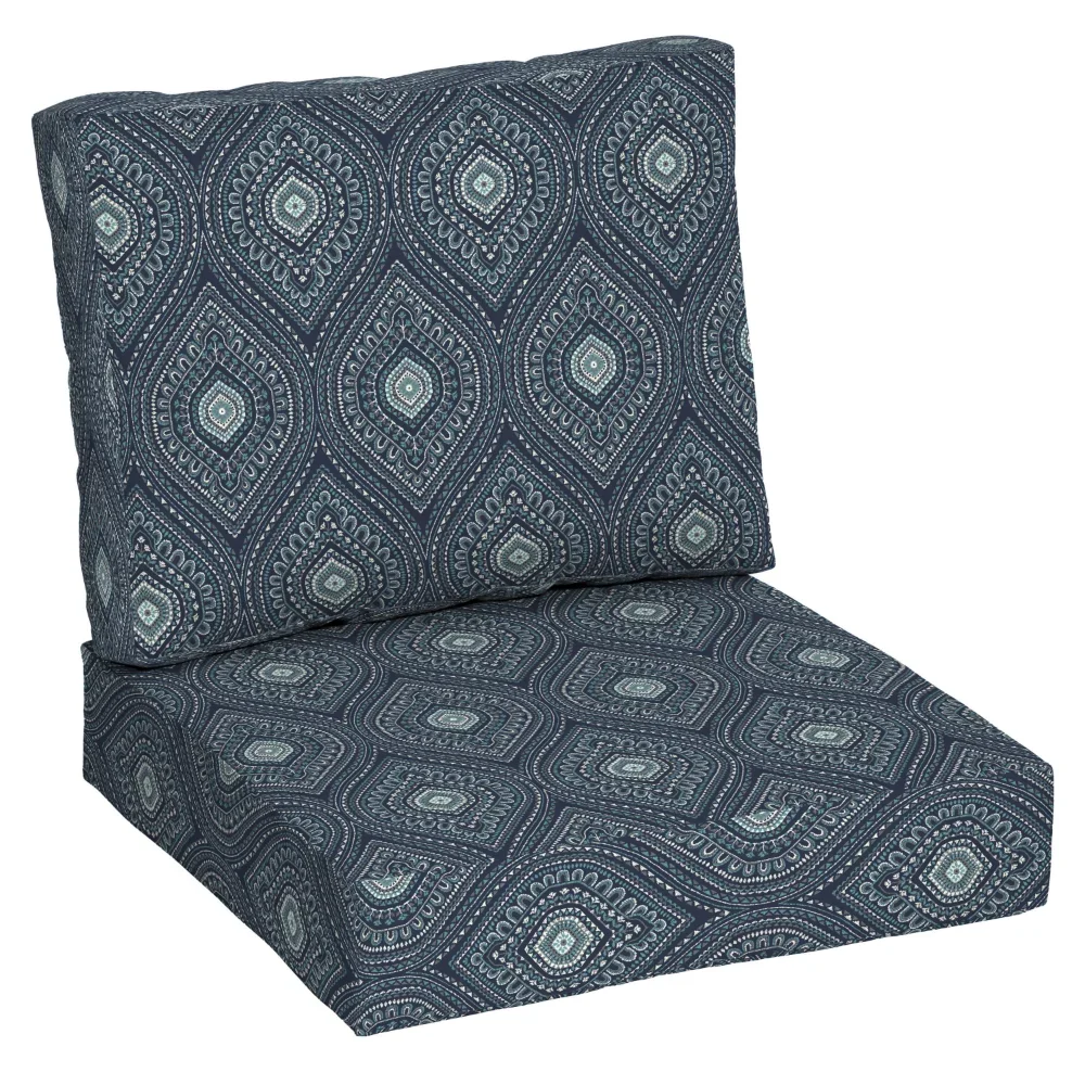 

LISM 5.81 Lb Blue Medallion Rectangle Outdoor 2-Piece Deep Seat Cushion,100% Polyester,42.00 X 24.00 X 5.75 Inches