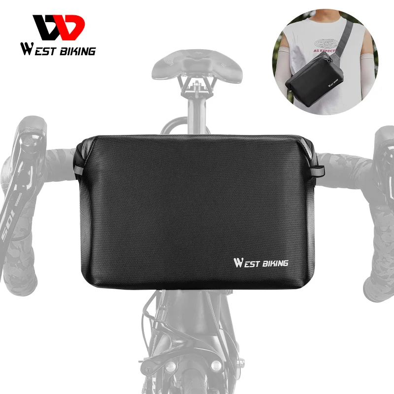 

WEST BIKING Bicycle Handlebar Bag Waterproof Portable Multifunctional Cycling Frame Front Tube Bag MTB Road Bike Bag Accessories