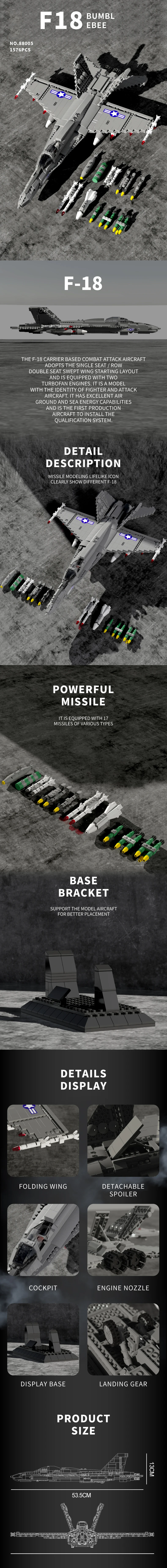 1387PCS Fighter Building Block Military Series F-18 Raptor Bomber Aircraft Assembly Model Bricks Decoration Kids Christmas Gifts 1387PCS Fighter Building Block Military Series F-18 Raptor Bomber Aircraft Assembly Model Bricks Decoration Kids Christmas Gifts